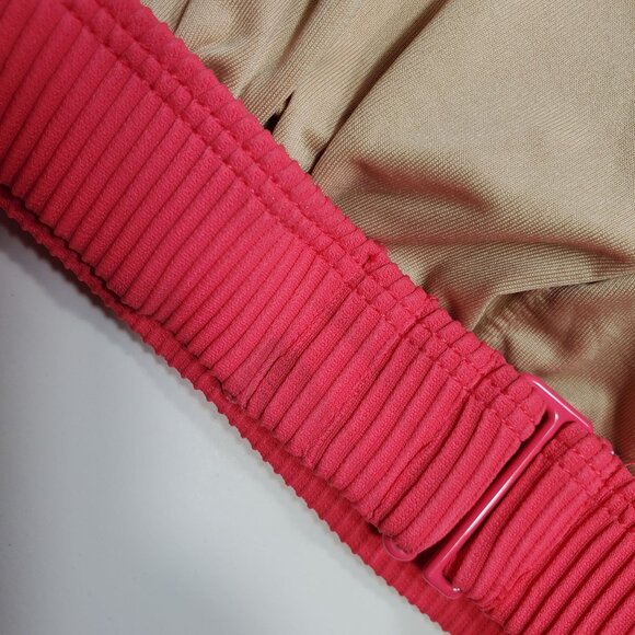 Old Navy Woman's Neon Coral Ribbed High Neck Halter Bikini Top NWT Plus Size XXL - Picture 3 of 5